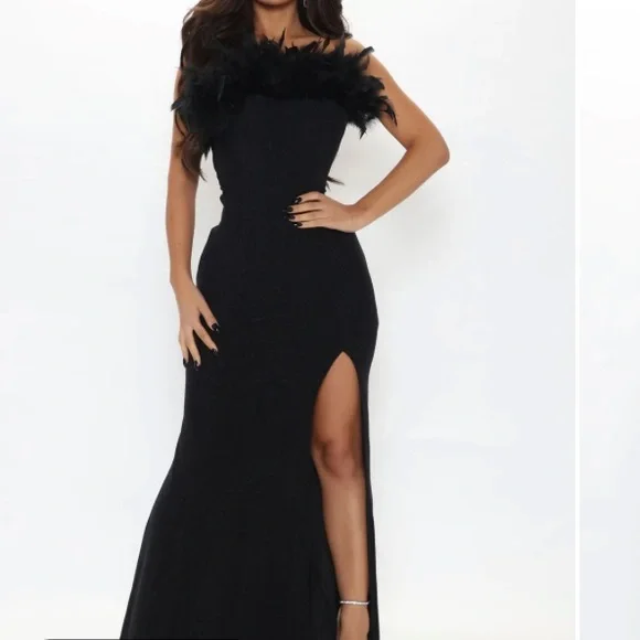 fashion nova black feather dress Witch Costume: Women's Halloween Outfits